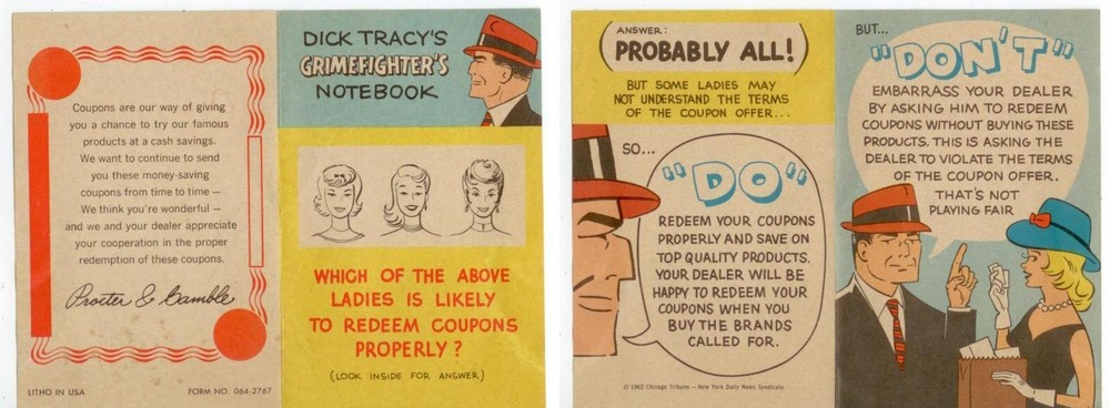1962 Dick Tracy's Grimfighter's Notebook - Procter & Gamble comic ad flyer