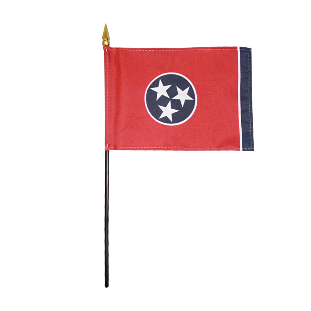 Tennessee TN State Polyester Miniature Tabletop Desk Flag 4" X 6" (12 Pack)