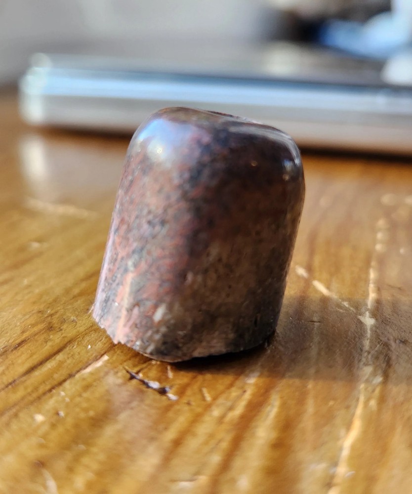 Large live edge dinobone gembone bead