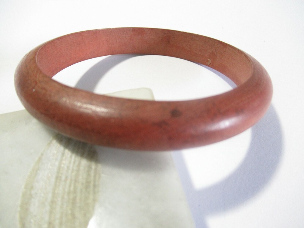 SIMPLE WOOD MEDIUM BROWN BANGLE BRACELET