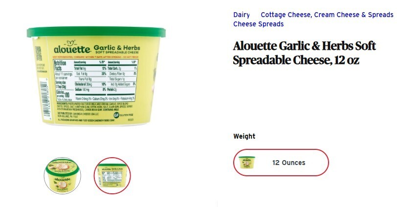 Alouette Garlic and Herb Spread, 12 oz- 2 Pack