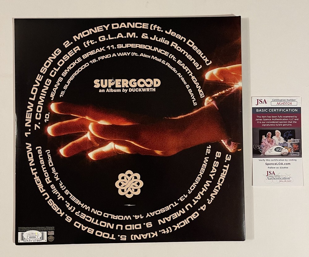 DUCKWRTH SIGNED SUPERGOOD VINYL RECORD WITH JSA COA