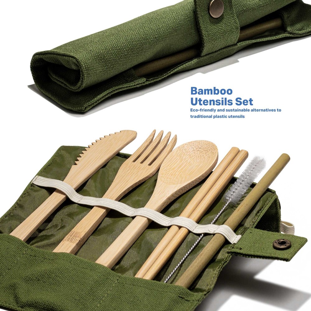 PLANT OATH Bamboo Utensils Set: 4 Pack | Sustainable Gift | Zero Plastic Kitchen