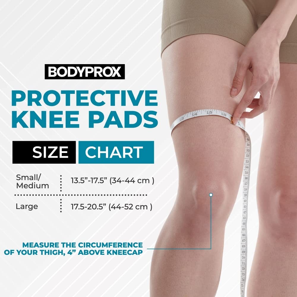 Bodyprox Protective Knee Pads, Thick Sponge, Collision Avoidance Large, Black