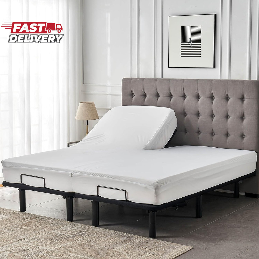 Waterproof 32-34 Split Top King Mattress Protector for Adjustable Bed Flex Head