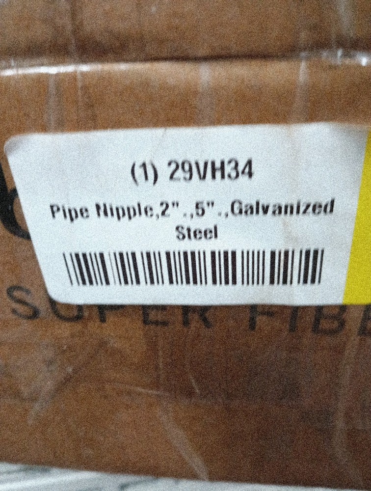 3 Pack, 2" OD x 5" Length Threaded Galvanized Pipe Nipples, 548