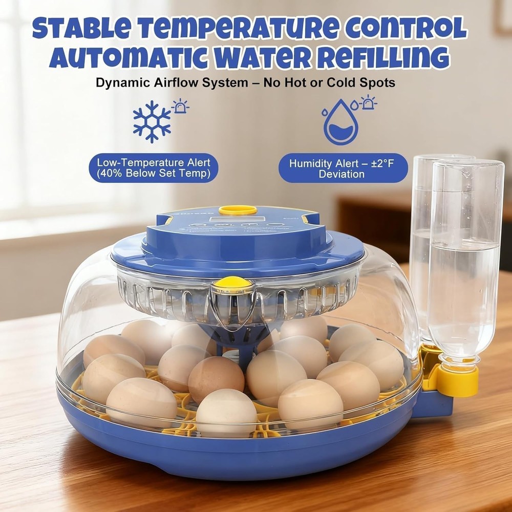 Series III - 18 Egg Automatic Incubator with Humidity & Temp Control, Black