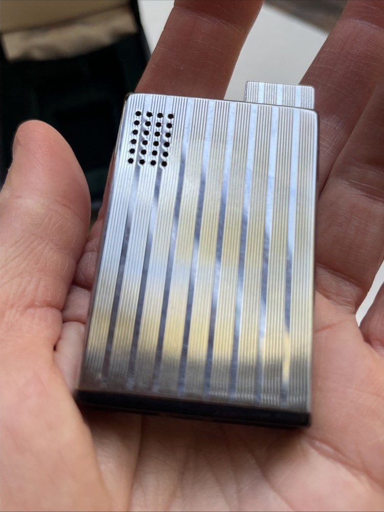 RONSON VARATRONIC Piezo-Electric Silver Engine Turned Lighter Made W. Germany