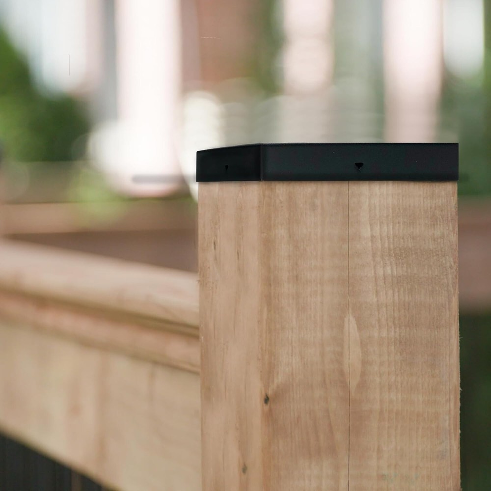 Nuvo Iron PCP25BLK Eazy Flat Pyramid Post Cap, *4 PACK*