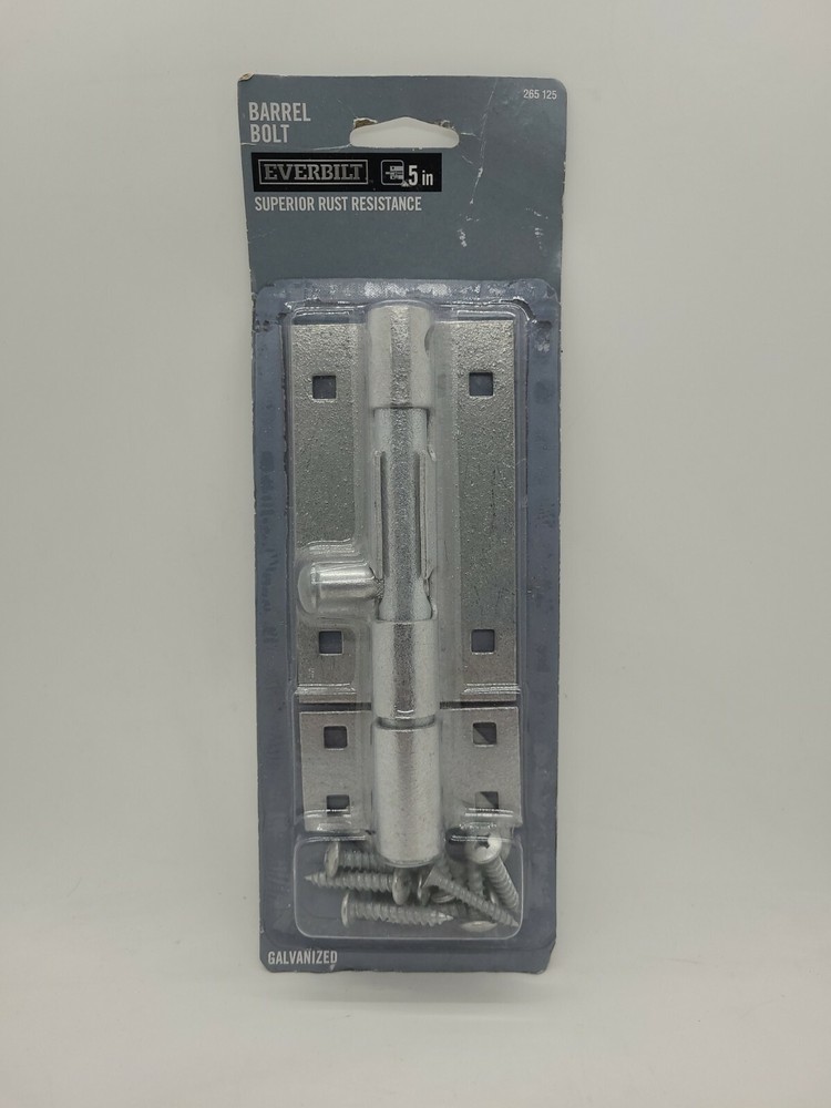 Everbilt Barrel Bolt Heavy Duty 5in 12.7cm Lock Latch Galvanized Rust Resistance