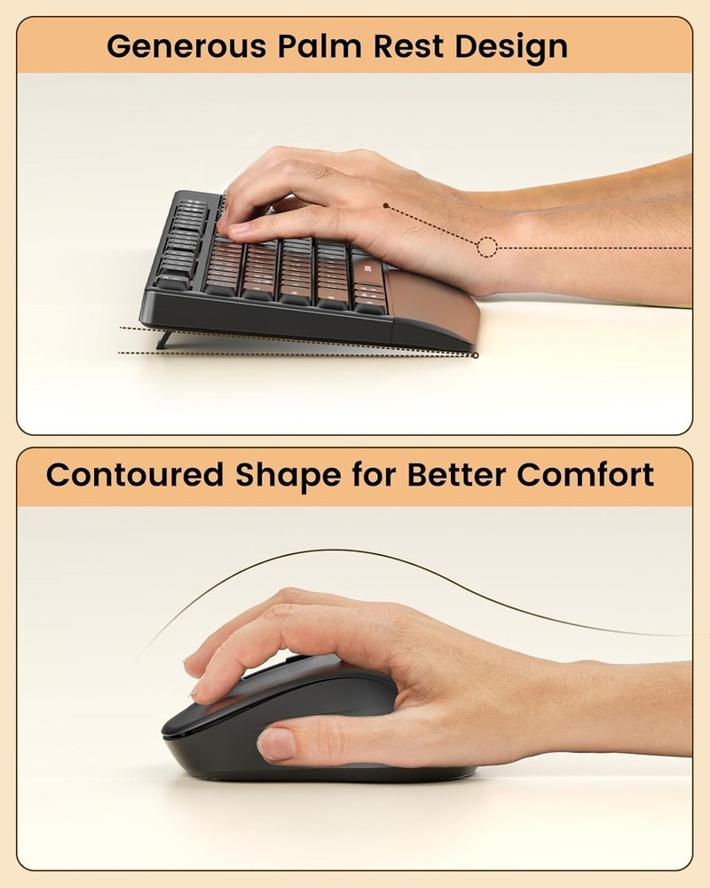 Seenda COE200 Wireless & Bluetooth Keyboard & Mouse USB+Bluetooth Multi-Device