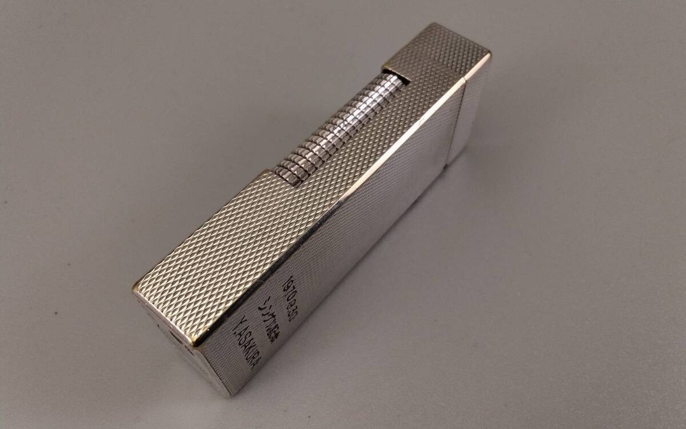 Dunhill Rollagas Vintage Silver Barley Lighter Working Condition