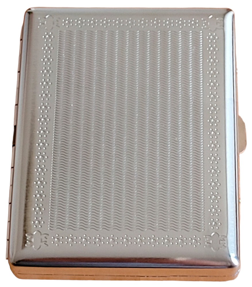 12 Pack Regular or King Size Double Sided Crush-Proof Metal Cigarette Case -3033