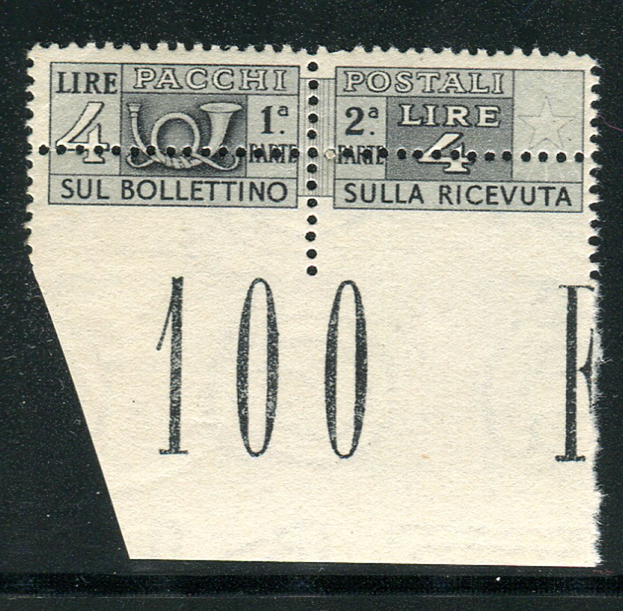 Postal Packages Lire 4 Varieties Bottom Notching