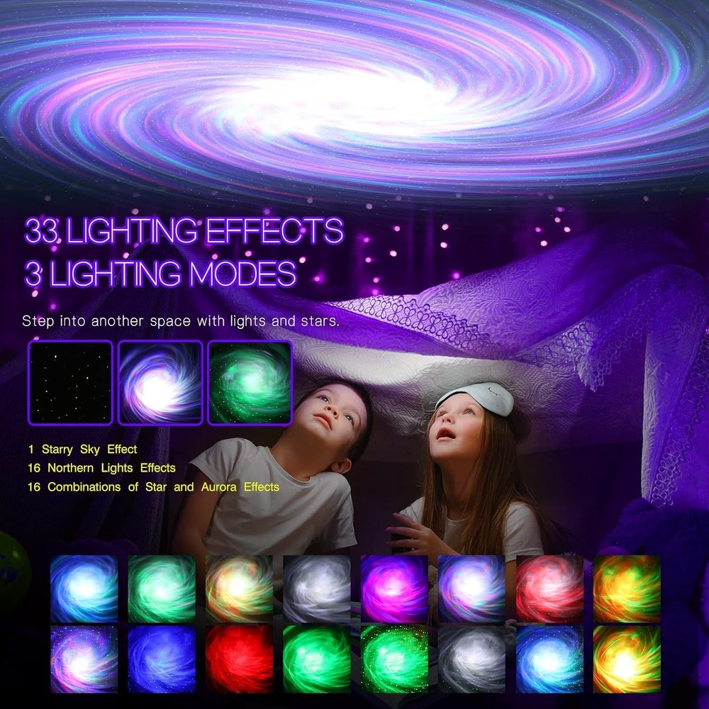 LED Star Projector with White Noises, Bluetooth Speaker