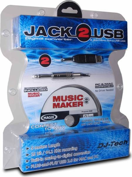 Fidek JACK to USB Cable Included Recording Software (jack2usb)