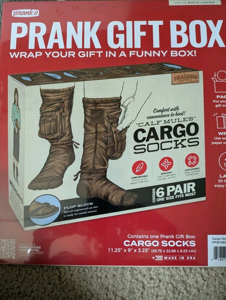 New Sealed Prank Gift Box - Cargo Socks