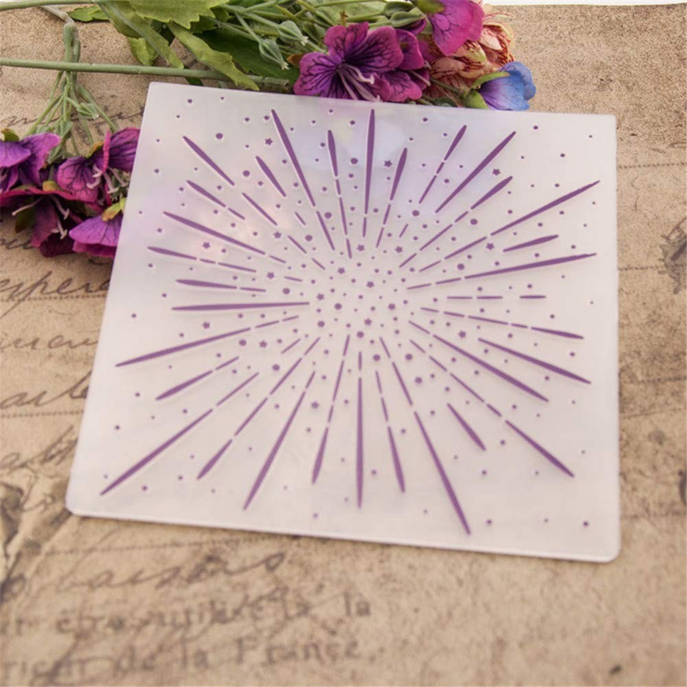 arriettycraft Fireworks Background Plastic Embossing Folder for Card Making J...