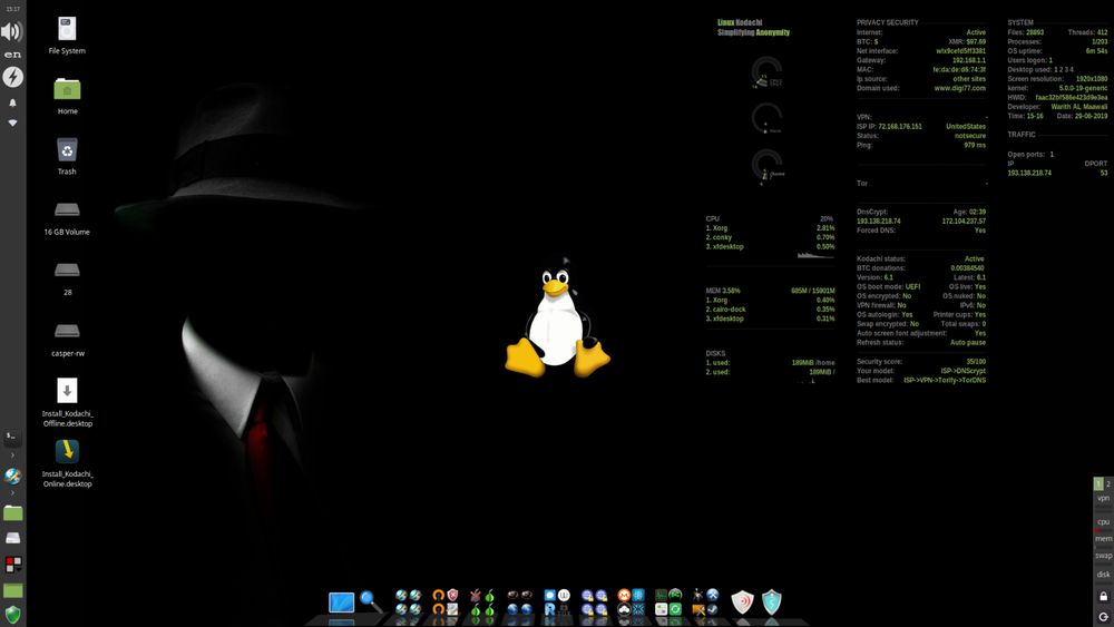 3-in-1 Boot USB Drive Discreete Linux, Kodachi,Tails HIDE YOUR INTERNET "USAGE"!