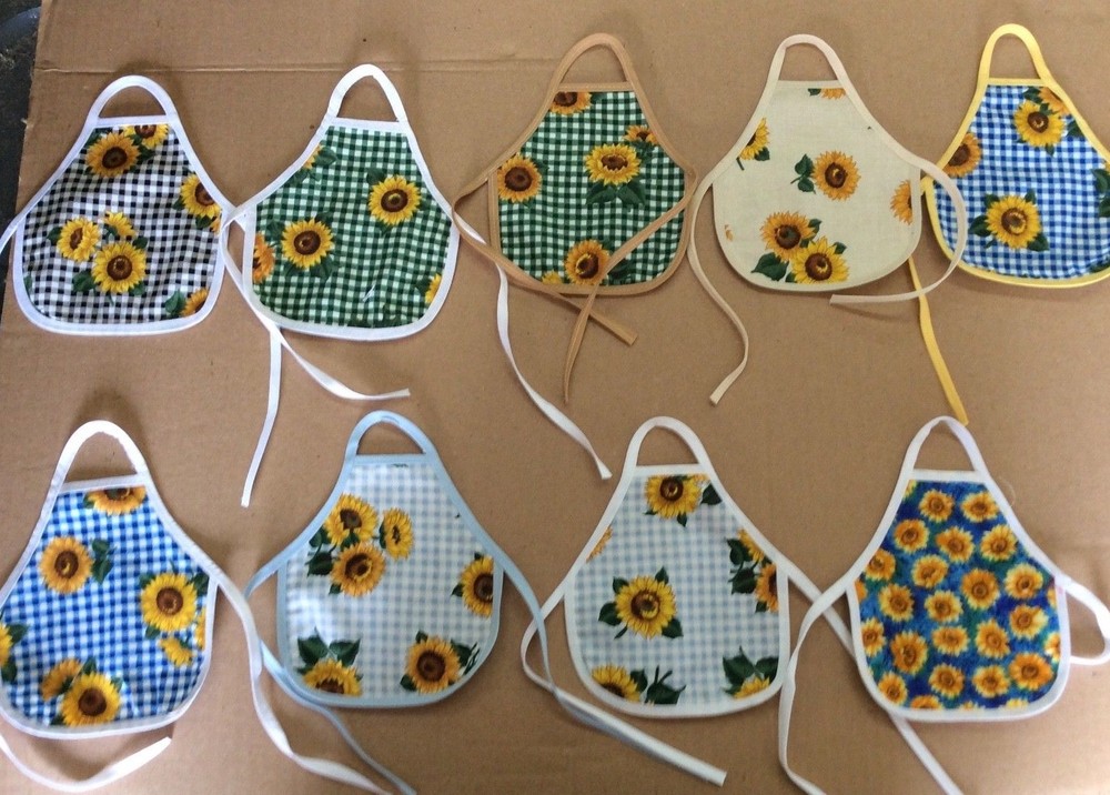 HANDMADE DISH BOTTLE APRONS- SUNFLOWERS- VARIOUS CHOICES