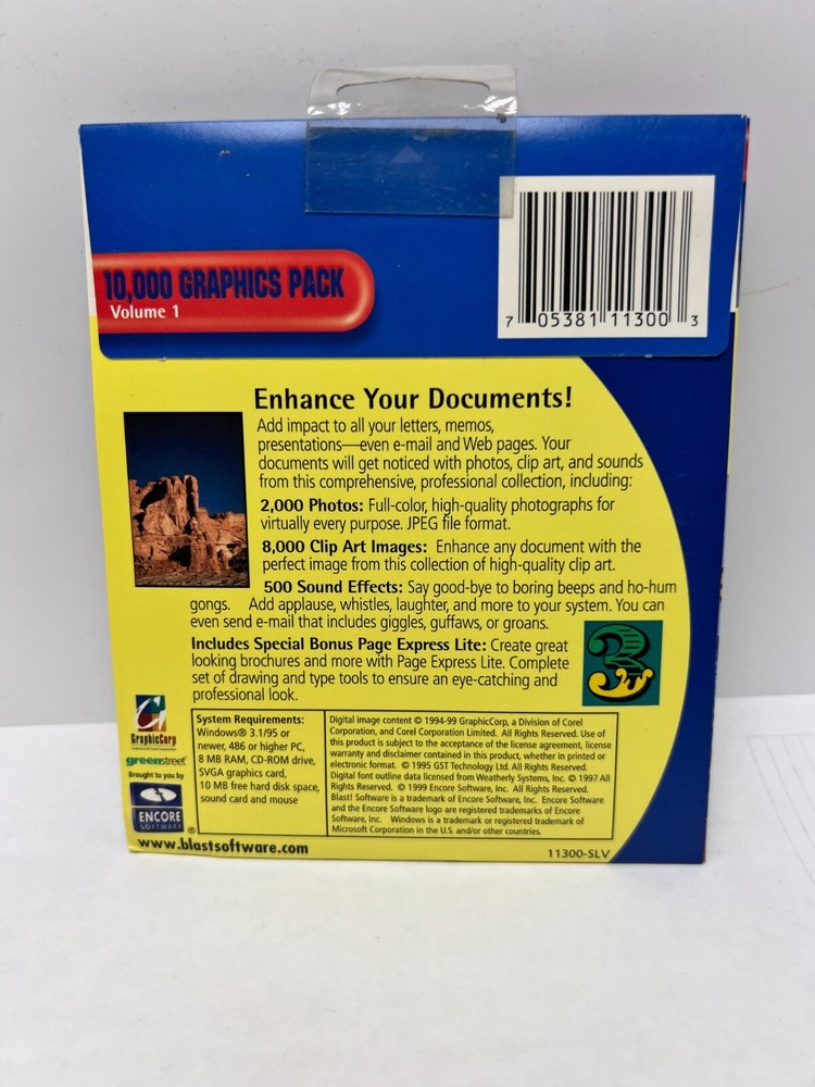 10000 Graphics Pack Volume 1 Blast Software CD-ROM