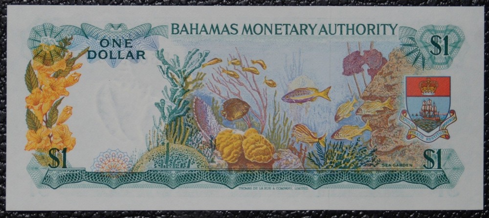 BAHAMAS MONETARY AUTHORITY - 1968 $1 Note - Uncirculated - Pick #27