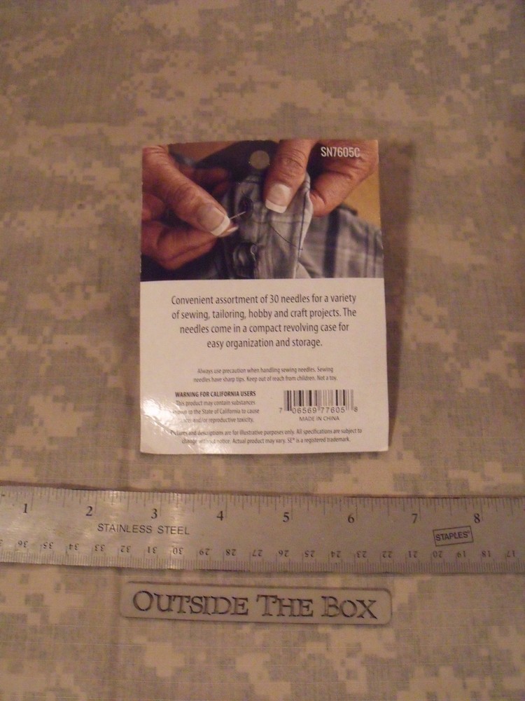 Emergency/Survival: 30 Pc Assorted Sewing Needles Set w/Case - SE Brands