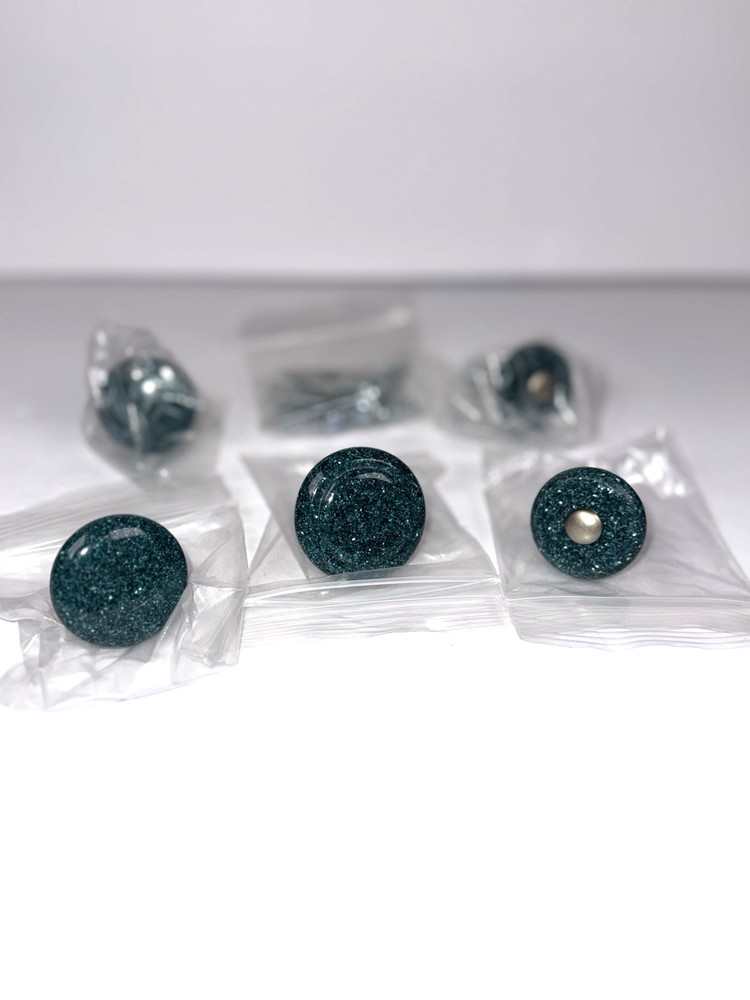 Set of 5 various Drawer Pulls - Blue/Green - New