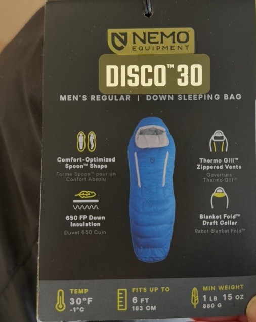 Nemo Disco Men’s Endless Promise Down 30 Degree Sleeping Bag