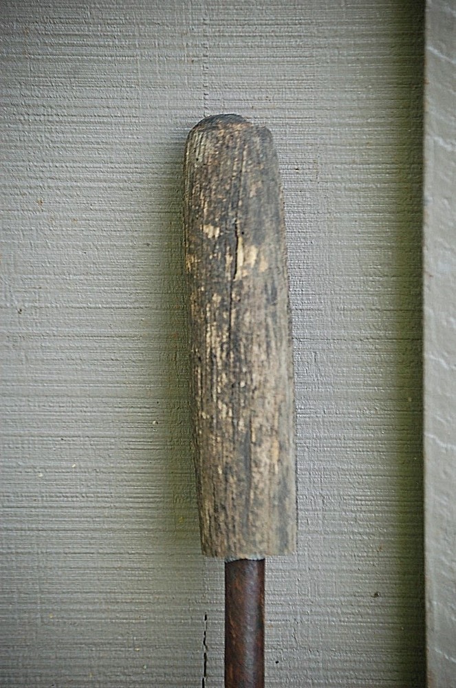 Copper Head Soldering Iron Wooden Handle Primitive Tool Blacksmith Vintage