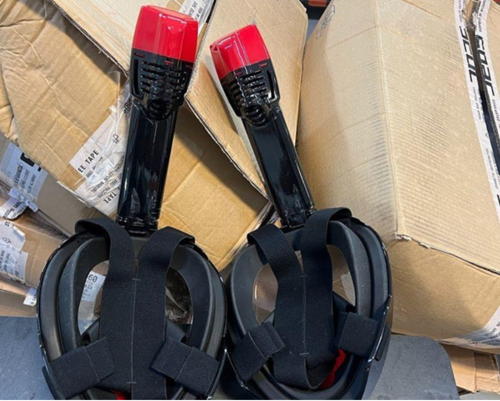 full face coverage snorkel masks M2097G L/XL red