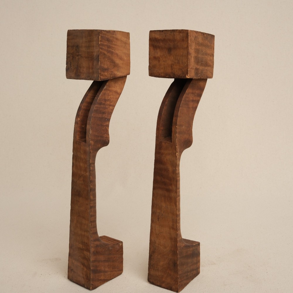 2 Old 4/4 Violin Scrolls Necks #VB273