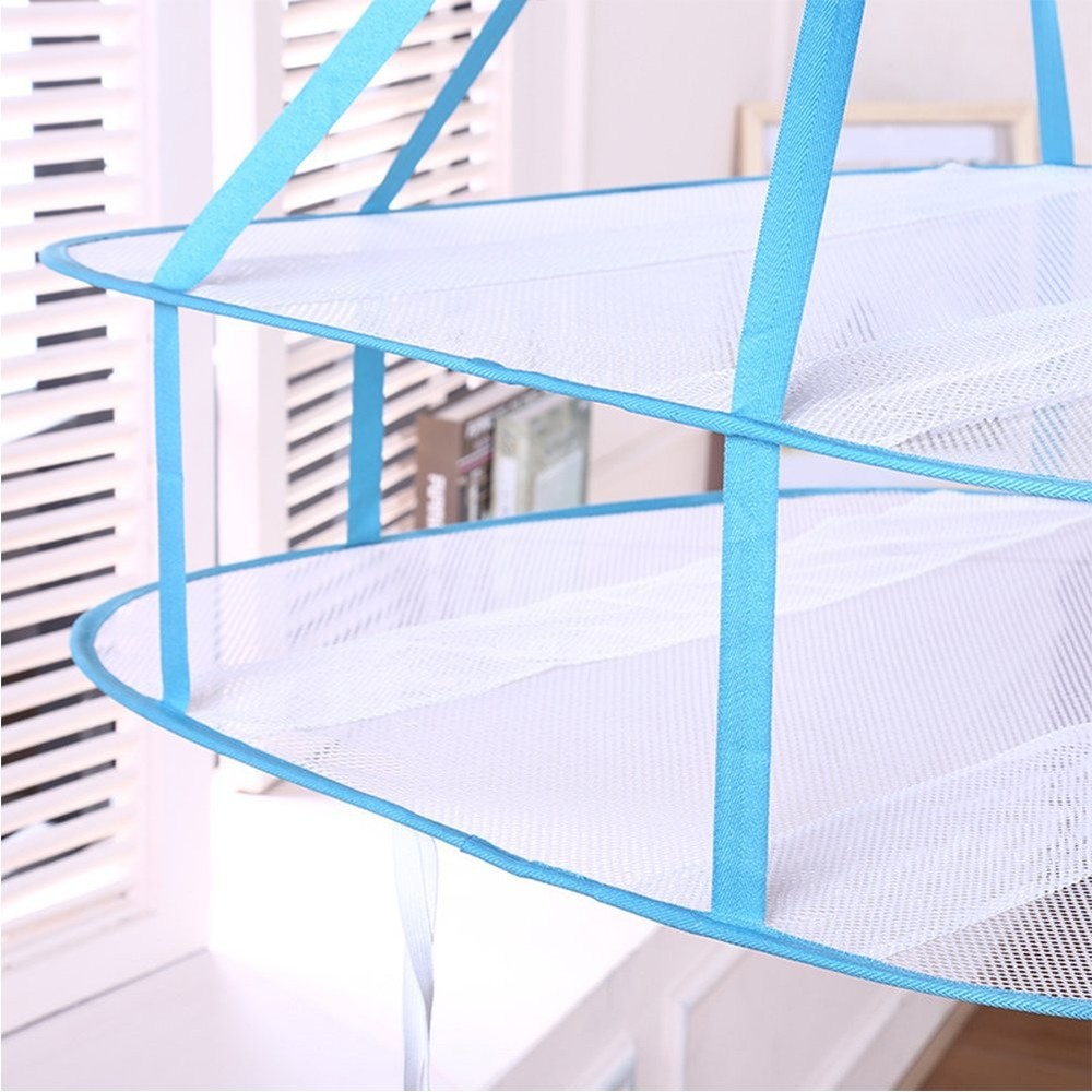 2 Tier Foldable Hanging Mesh Dryer,Sweater Drying Rack Network Foldable Dryin...