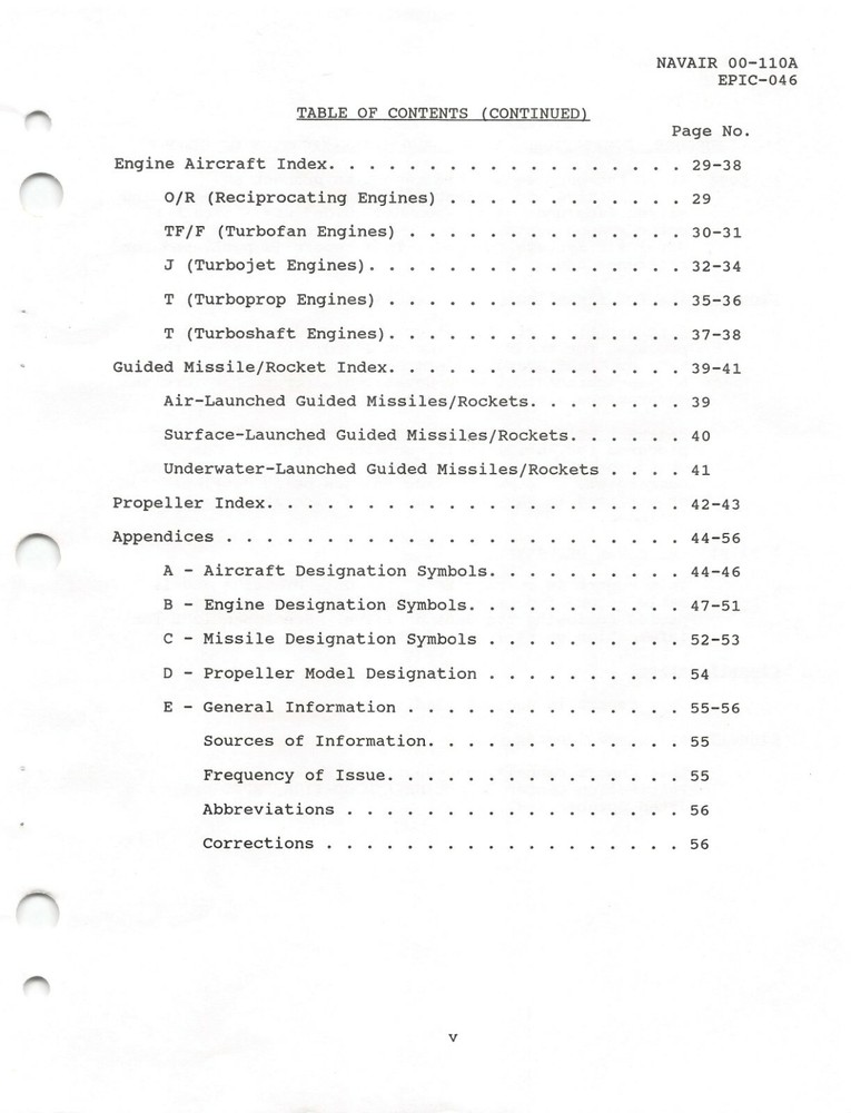 Naval Aircraft, Missiles, Propulsion Systems Index Flight Manual -CD Version