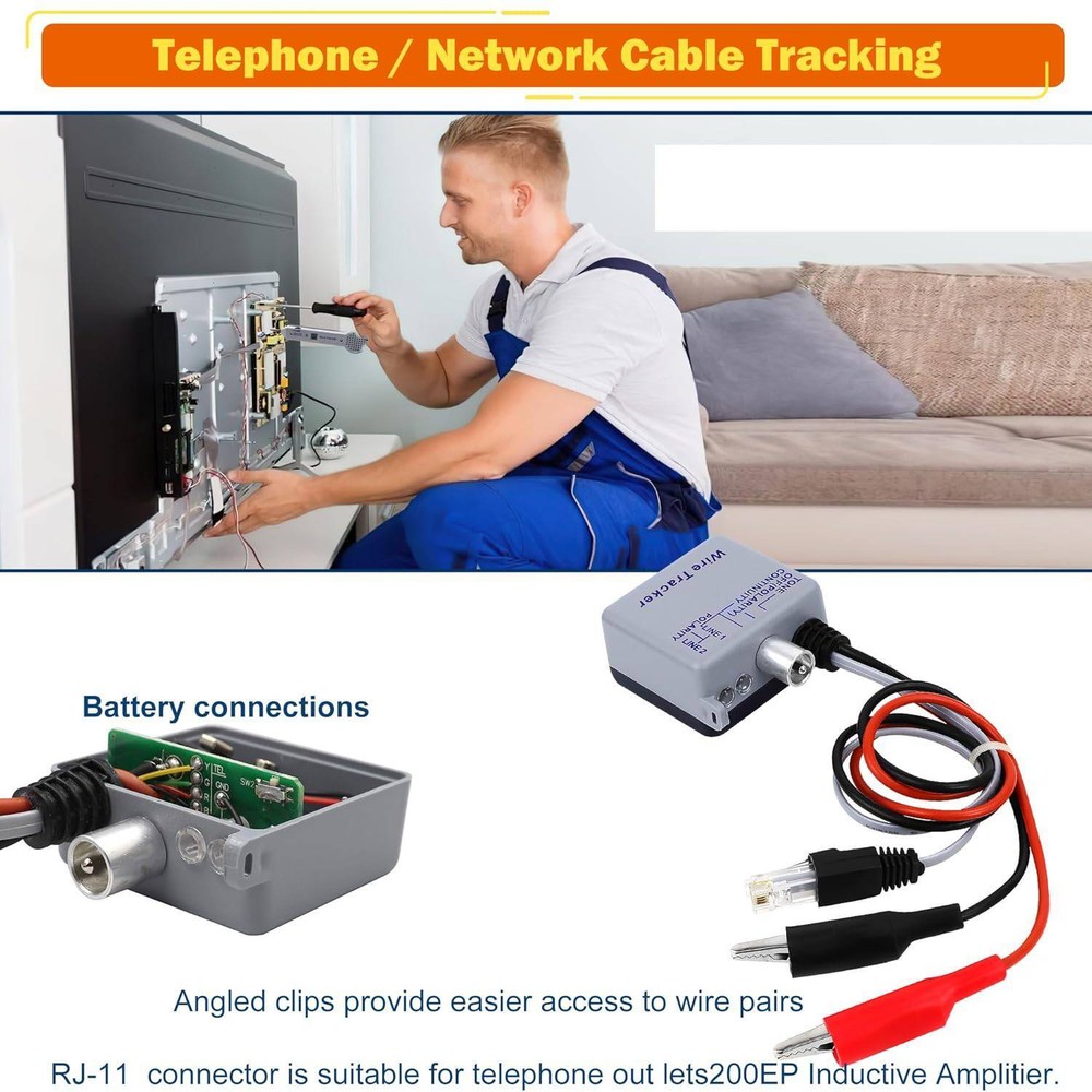 Network Cable Tracing Tester Kit Audio Adjustable Induction Amplifier Cable Tone