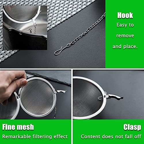 2 Pack Tea Infuser Stainless Steel Mesh Tea Ball Loose Leaf Tea Steeper Filter