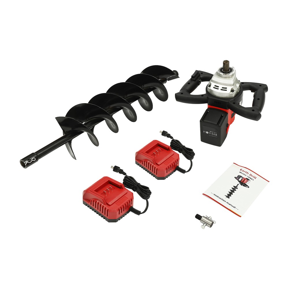 Electric 2000W Post Hole Digger With 6" Dirt Digging Bit Drill Auger Digging Set