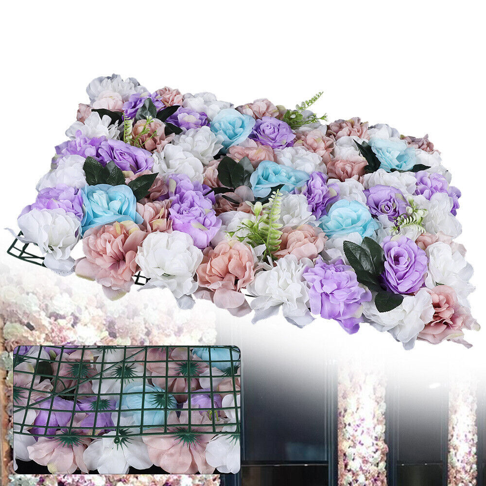 12 Pcs DIY Flowers Wall Frames Artificial Flower Grid Panels Plastic Flower Wall