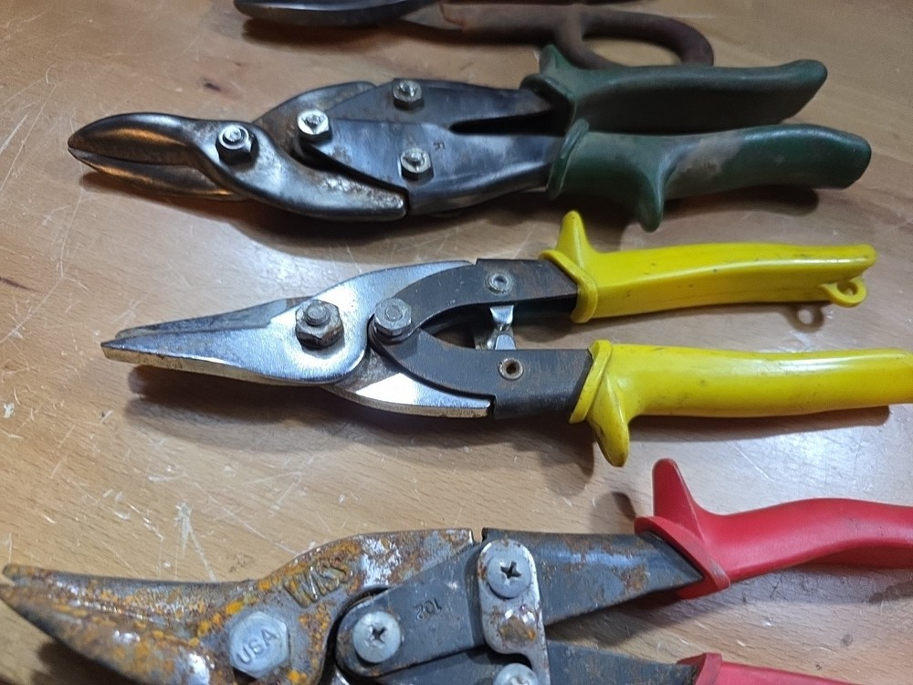 (4Pc Set - Straight, Left, & Right Cut Compound Action Tin Snips -- Ships Free