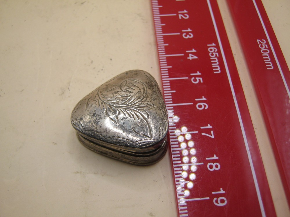 Vintage Later 20th Century Sterling Silver Triangular Shaped Box