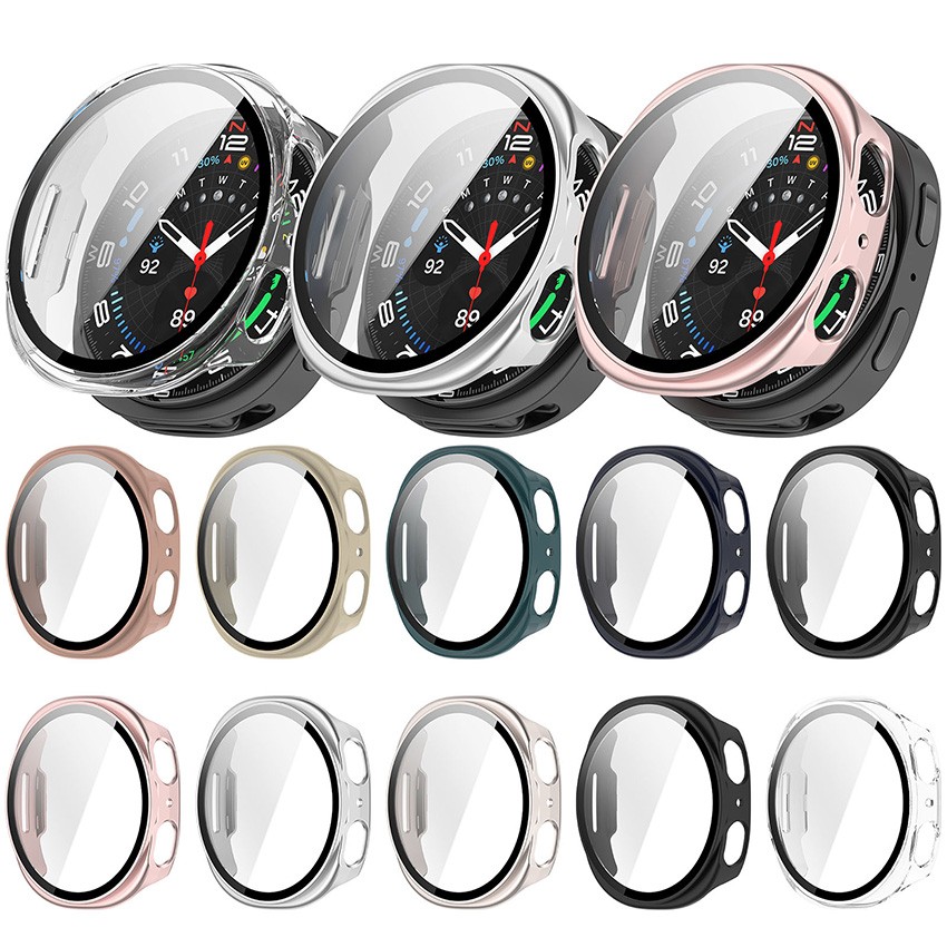 For Samsung Galaxy Watch8 40mm/44mm Tempered Screen Protector Full Cover Case