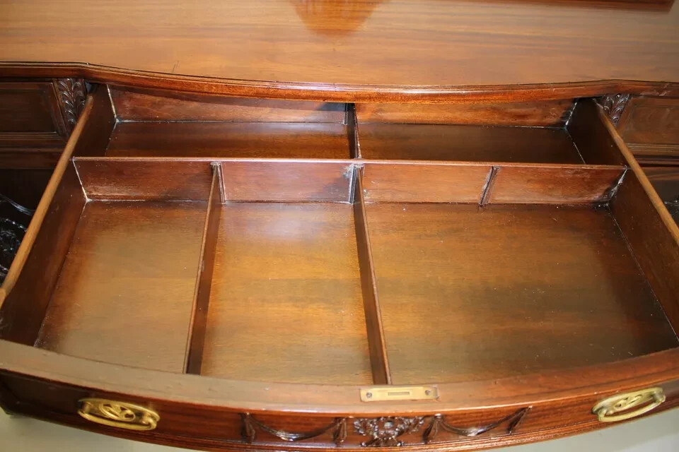 Adams Style Solid Mahogany American Made Carved Sideboard/Server