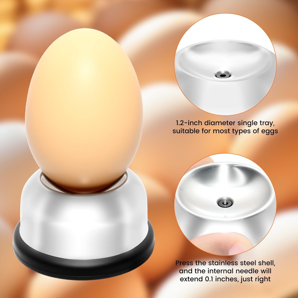 Egg Piercer for Boiling Baking, Stainless Steel Egg Puncher with Spring-Load...