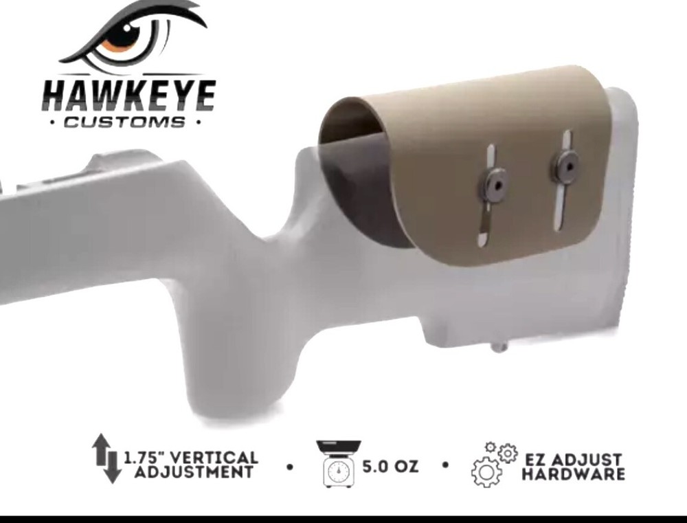 FDE Custom Operator .080" Kydex Adjustable Cheek Rest Flat Dark Earth