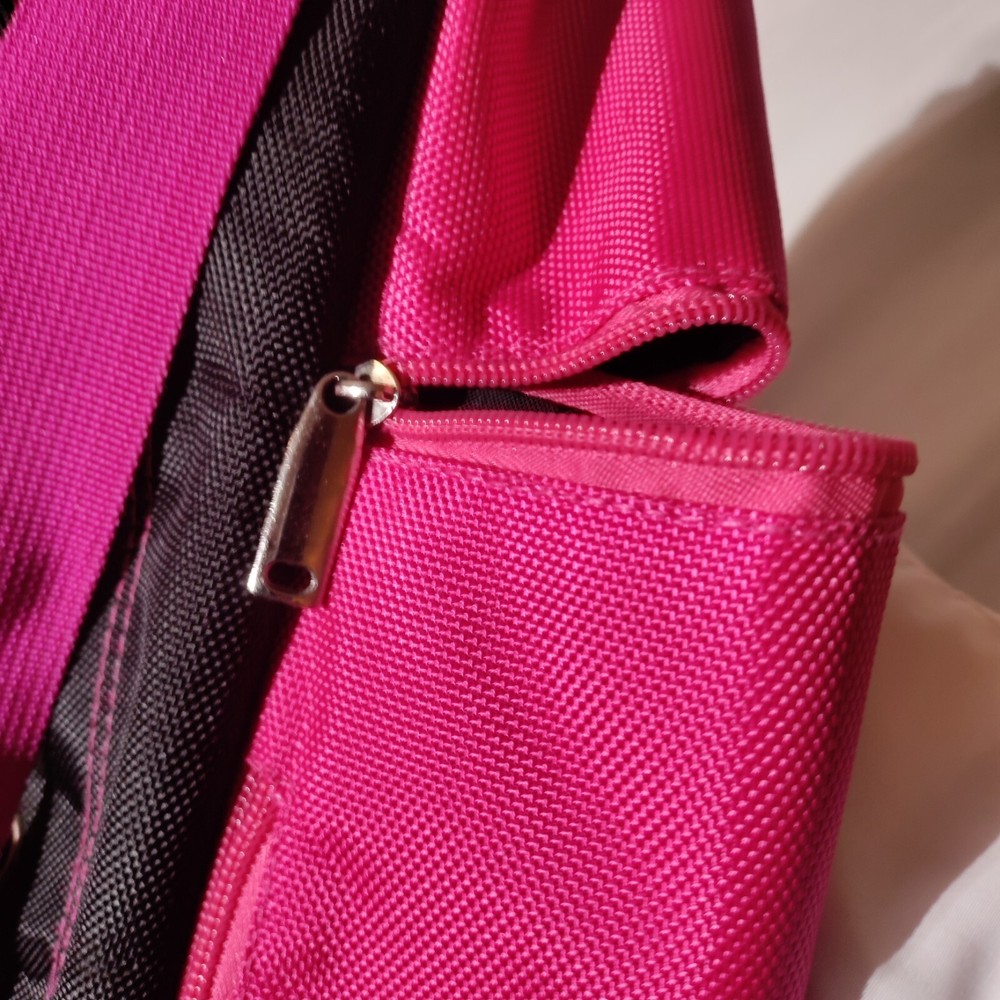 Title Boxing Pink Black Backpack With Logo Patch Zipper Pulls