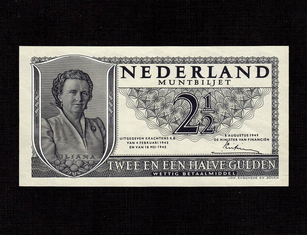 Netherlands, 2 1/2 Gulden 1949 P-73 UNC