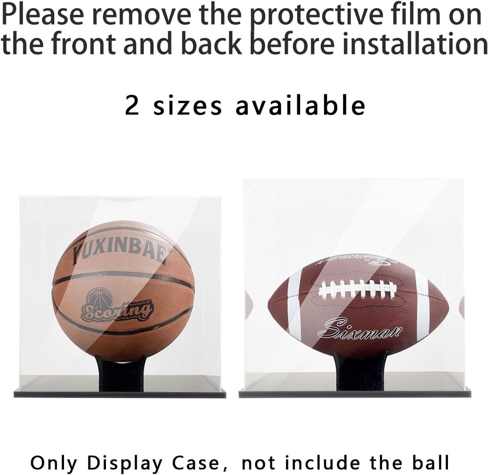 Clear Acrylic Display Case UV Protected Basketball Holder,