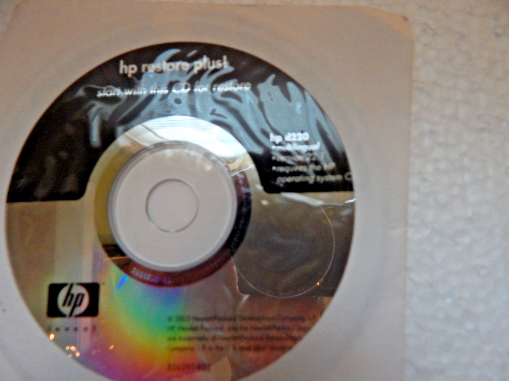 HP RESTORE PLUS hpd220 version 22.1 CD ONLY