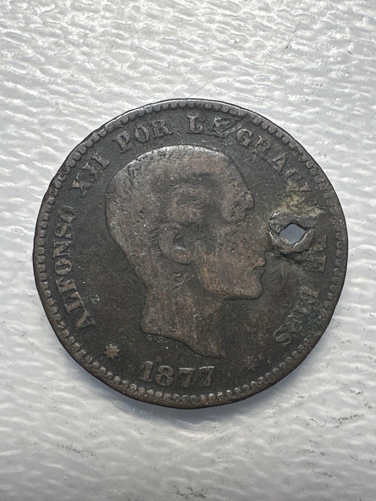 Spain 5 Centimos 1877, Coin,