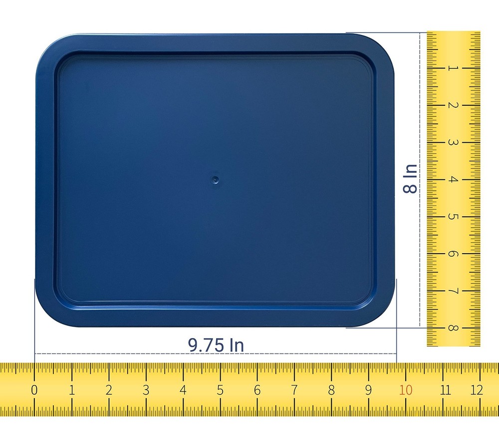 Replacement Lids for Pyrex 7212-PC 11-Cup Rectangle Navy 8" x 9.75" 4-Pack